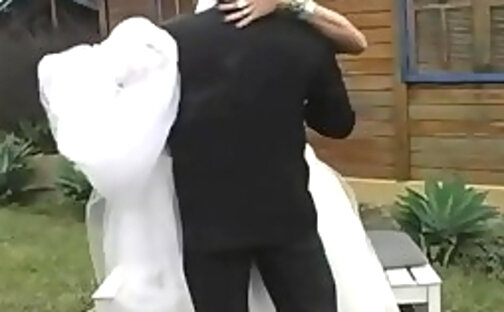 Shemale bride fucks her hubby after wedding