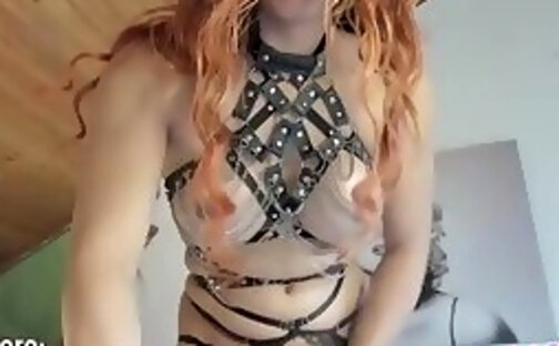 Blonde latina 18YO TGirl big cock play webcam