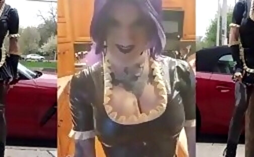 Goth Princess Whore Tiffany Minx - Latex Maid Begs to be Exposed