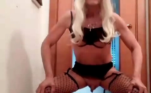 Queen Harlot filthy bitch dances and shows her broken asshole kisses and licks all over with