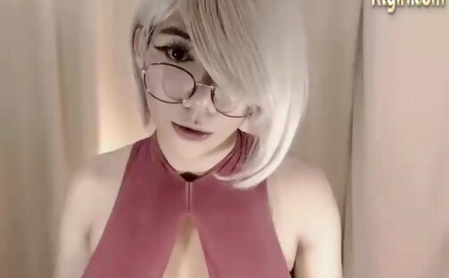 cute pinay tranny in glasses teasing on webcam
